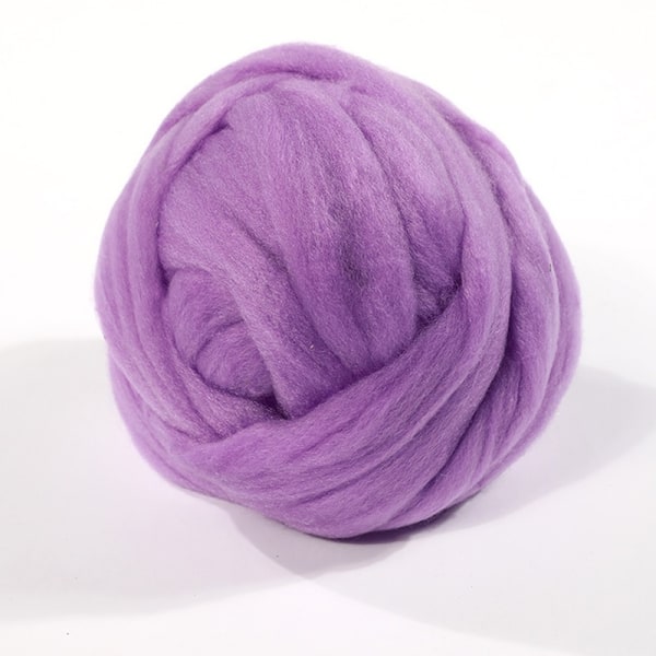 Bulky Wool Garn Chunky Arm Stickning Supermjuk jätteboll Rovin - Perfet Purple