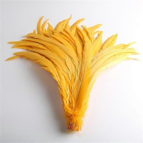 50 stk. Naturlige Kyllingehale Fjer 25-40 cm / 10-16 tommer Tøjdekoration Sceneoptræden Hanehale Fjer Plume-Perfet golden 30-35cm