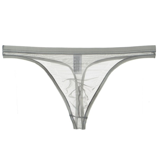 Miesten G-string Läpinäkyvä Verkkokangas Slim Fit Ohut Antiseptinen Matala Vyötärö Pornografiset Miesten Alushousut Miesten Vaate-Perfet Grey 2XL