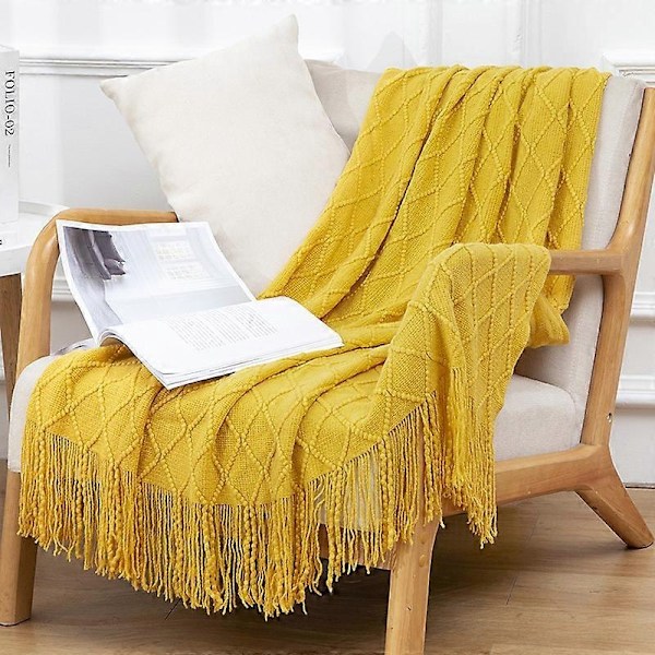 Myk Strikket Teppe, Sofateppe - Perfekt Ginger 130*180cm