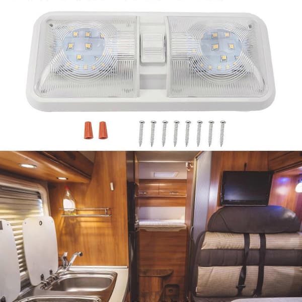 12V LED Lys Trailer Tilbehør Loft Dobbelt Dome Lys Indvendig Belysning til Marine Udskiftning Dome Lys-Perfet