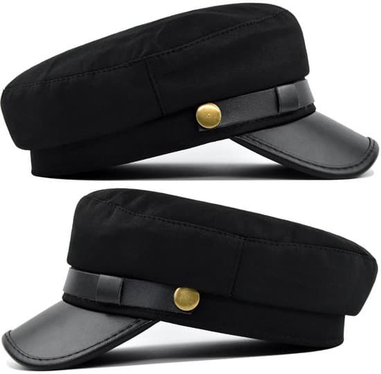 Unisex korhue, klassisk retrokasket, damehat, teaterkasket, baret - sort