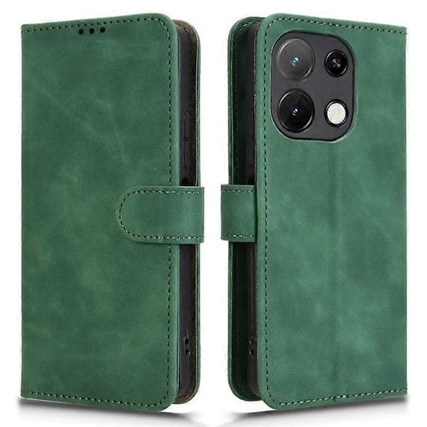 för Umidigi Note 100 Läderfodral Hudkänsla Anti-Fall Plånbok Flip Telefonfodral - Perfekt Green