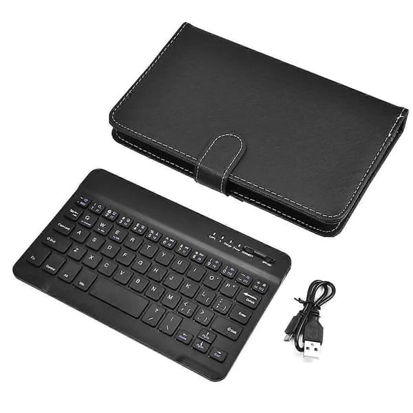 Bluetooth Mini Trådløst Tastatur med PU Læder Etui til Smartphone Tablet 4.5 Tommer - 6.8 Tommer Rec-Perfet