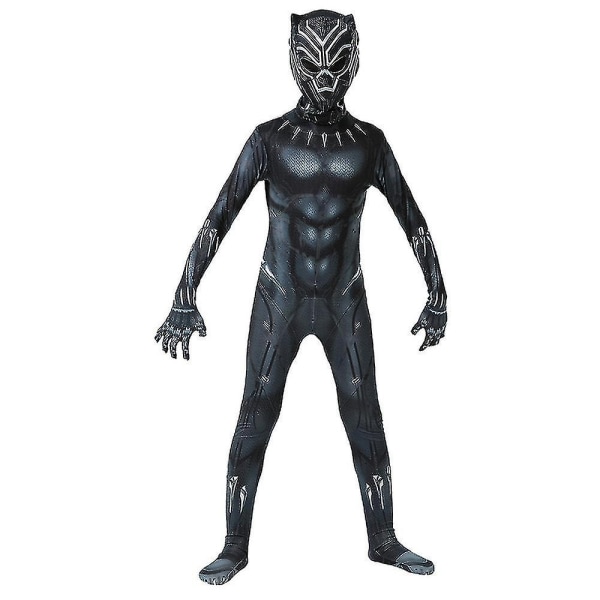 Lasten poikien Black Panther Cosplay -asu - täydellinen 110