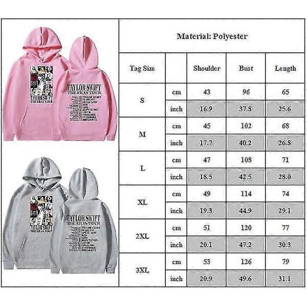 Unisex Taylor Swift Time Journey Hoodie Tröja med huva Casual Skjorta-Perfet black 3XL