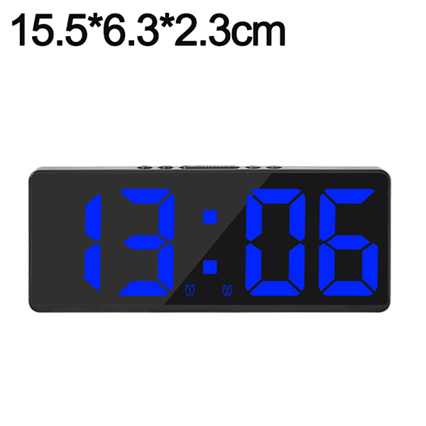 Digital väckarklocka för sovrum, med temperaturjustering - Perfet Black shell blue light