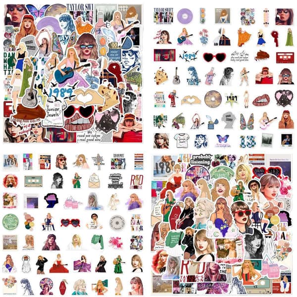 200 tarraa, Taylor Swift -tarrat, doodle-tarrat C+D 100pcs