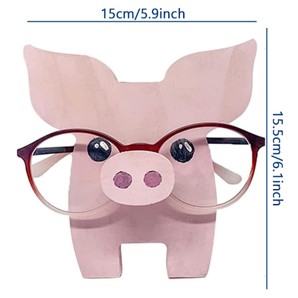 Sjov brilleholder, træbrillestativ, solbrillestativ, rustik dekoration Pig