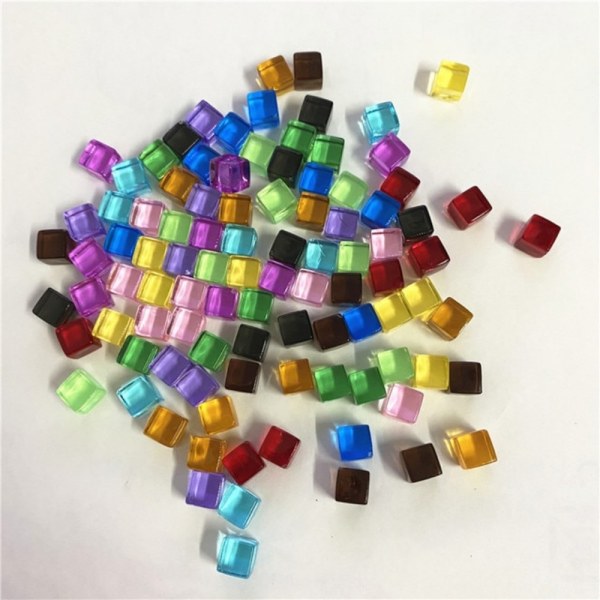 50 stk/ sett 8 mm klar kube fargerik krystall firkantet hjørne Transpa - Perfet White 50pcs
