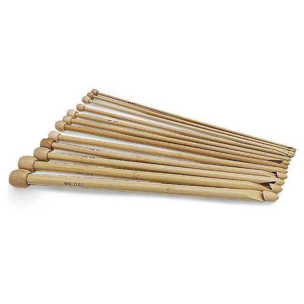 N011 - Set 12 kpl. Tunisialaiset virkkuukoukut hienoimmasta bambusta - Perfet multicolor one size
