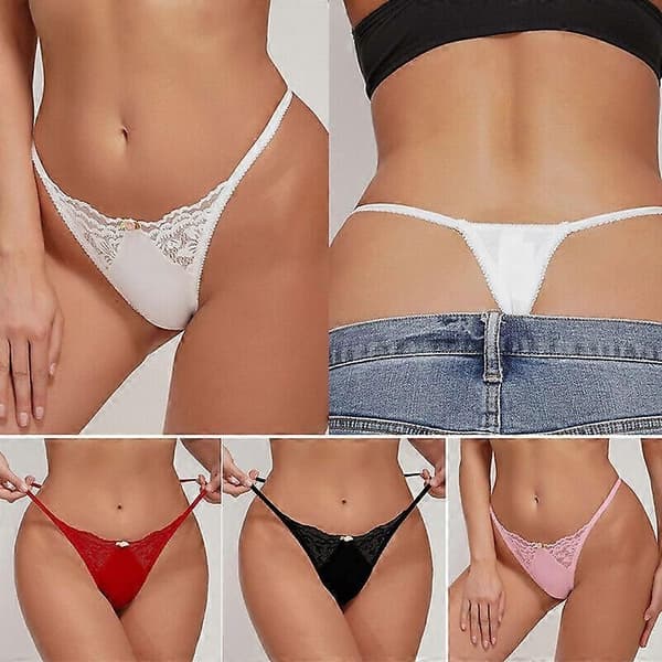 Sexiga spets trosor för kvinnor, låg midja, G-string underkläder, stringtrosor - Perfekt red L