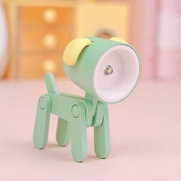 Mini Tegneserie Dyr LED Skrivebordslampe Bærbar Justerbar Sød Kæledyrs Natlampe - Perfekt green dog