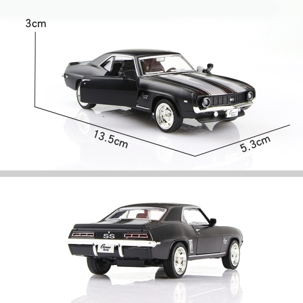 Barnleksaker Matt Svart Färg Serie Mustang Chevrolet SUV Diecasts Leksaksfordon Utsökt modell RMZ city 1/36 Alloy Car - Perfet 1969 Camaro Classic