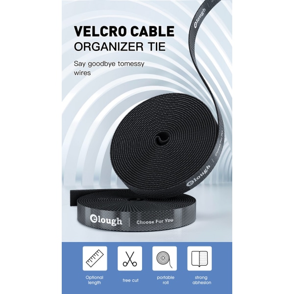 Elough Kardborrekabel Organizer USB kabelupprullare Hantering Nylon Free Cut Tie Mus Hörlurssladd Kabelskydd - Perfet