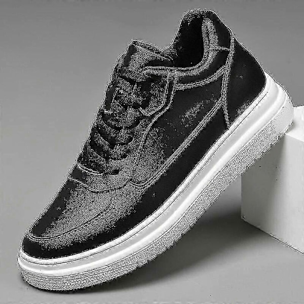 Lift Sneakers Herr Höjdökande Skor Innersula 8cm Vit Svart Högre Skor Herr Fritid Mode Sport Plus Storlek 36-44-Perfet WHITE 39