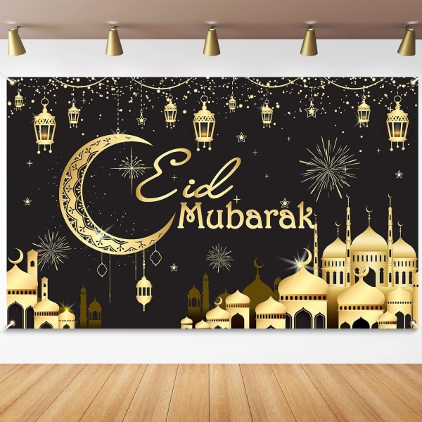 Eid Mubarak Festdekorasjoner Muslim Ramadan Mubarak Bakgrunn Bakgrunn for muslimsk Ramadan Festrekvisita Banner Photo Booth Prop- Perfet