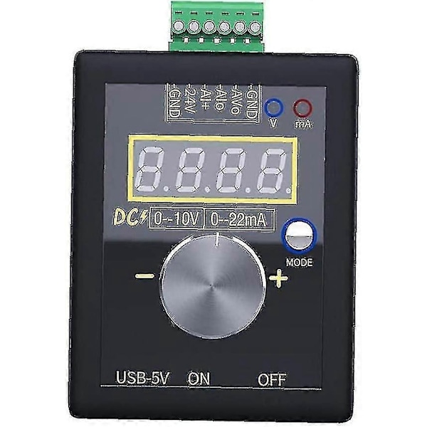 Signalgenerator 0-10v/0-4-20ma strömspänningssimulering handhållen signalgenerator inbyggt litiumbatteri för PLC-panel felsökning svart-Perfet