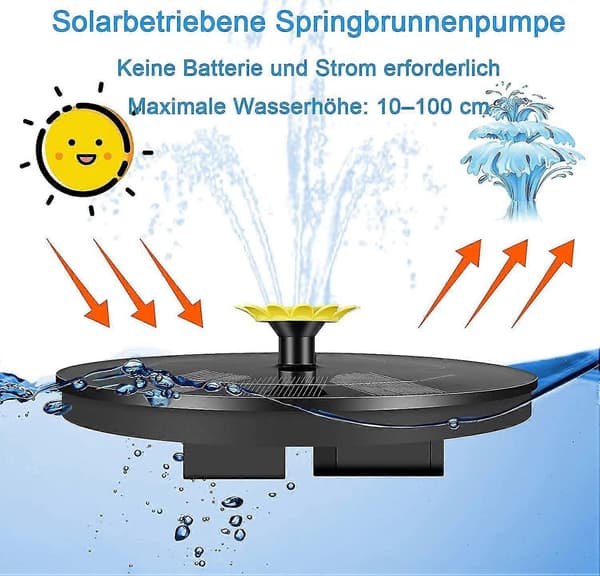 9 effekt solfontän sol dammpump, trädgård sol flytande fontänpump solfontän-Perfet
