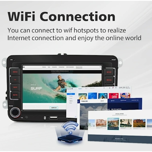 Tommers Android Apple Carplay GPS Bilstereo for Volkswagen Golf MK5 Polo Passat Jetta - Perfekt