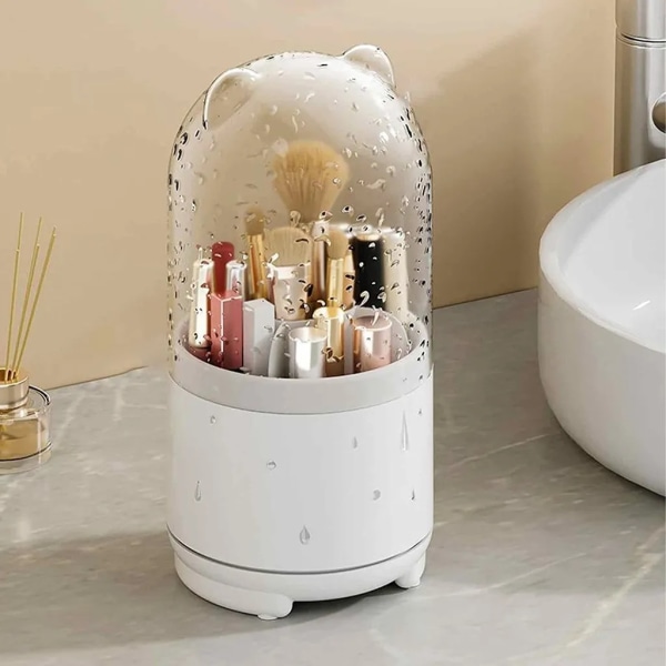 Cosmetic organizer vridbart toalettbord dammtätt - Perfet white