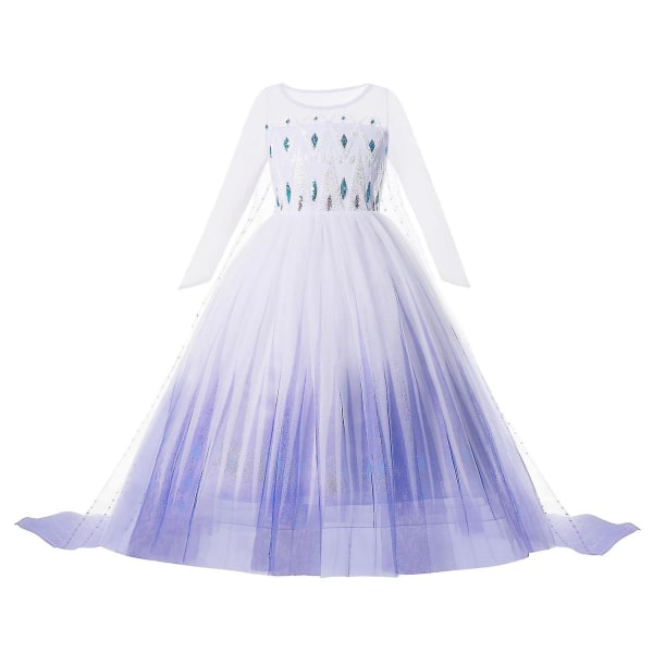 Frozen 2 Kostym för tjejer Prinsessklänning Barn Snow Queen Cosplay Madrigal Kläde140(7-8T) - Perfet