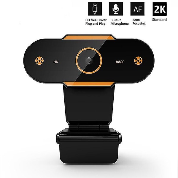 Autofokus 2k Hd webkamera med mikrofonkameraer - Perfekt