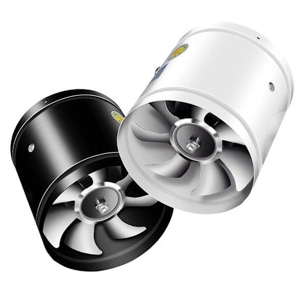Aftrækningsventilator To-vejs Røggasudstødning Basstøjdæmpning Stabil Drift Super Sugning Stærk Vind Ventilation Tykke Blade Ensartet-Perfekt Black 6inch