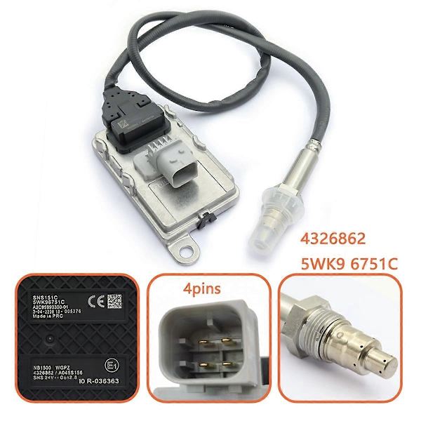 5WK96751C Lastbil Nitrogen Oxygen Sensor NOX Sensor til Cummins 24V VAN Lastbil A045S156 SNS151C 4326862-Perfet