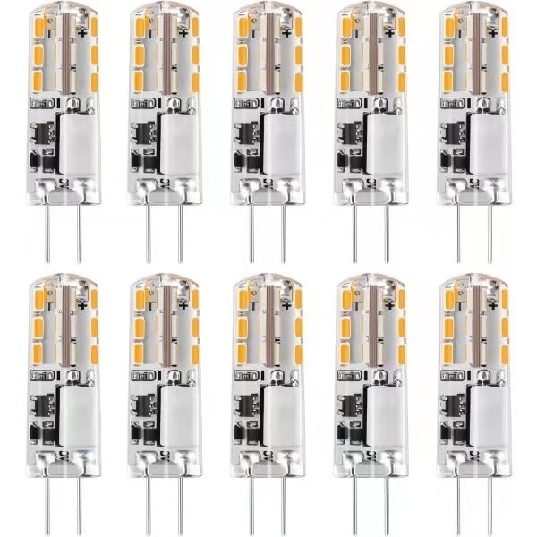 10x G4 LED Pærer 12V AC/DC Varm Hvid 3000K 2W, Dæmpbar - Perfekt