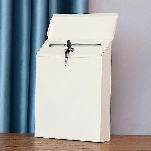 1 stk. Retro Metall Veggmontert Postkasse Bøtte Avis Brevboks Post Hagedekor - Perfekt 1PC-WHITE