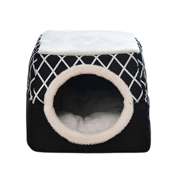 & för Innekatter - Tvättbar Liten Djurbädd Kattält - Övertäckt Grotta & för Innekatter - Perfekt Black XL
