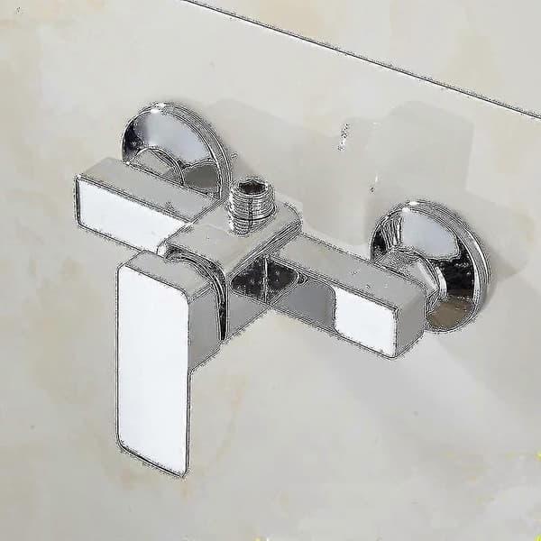 Modern väggmonterad duschblandare i krom med duschmixer för kallt och varmt vatten - Perfekt