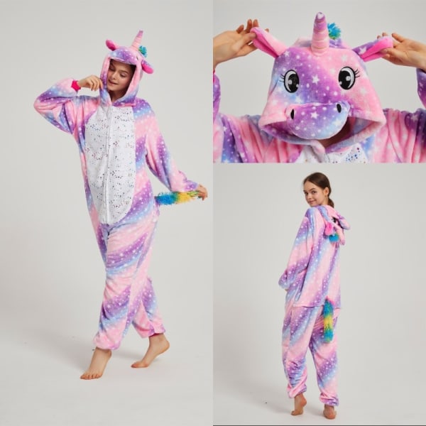 söt tecknad anime animal pyjamas för män och kvinnor - Perfet Colorful purple gilding M