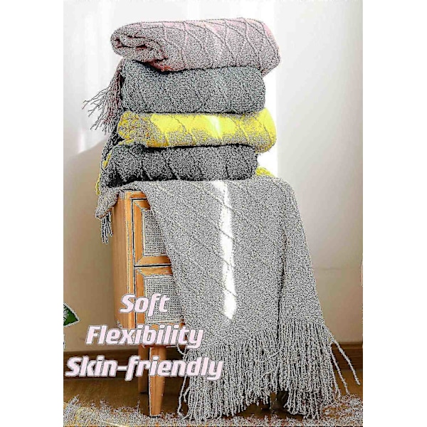 Myk Strikket Teppe, Sofateppe - Perfekt Khaki 130*240cm