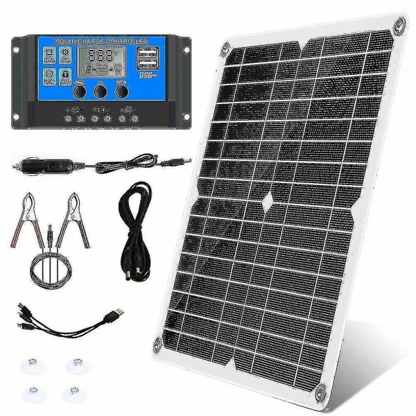 300w 12v/24v kit batteriklemmeoplader + 40a controller kompatibel med bil RV campingvogn Newway- Perfet