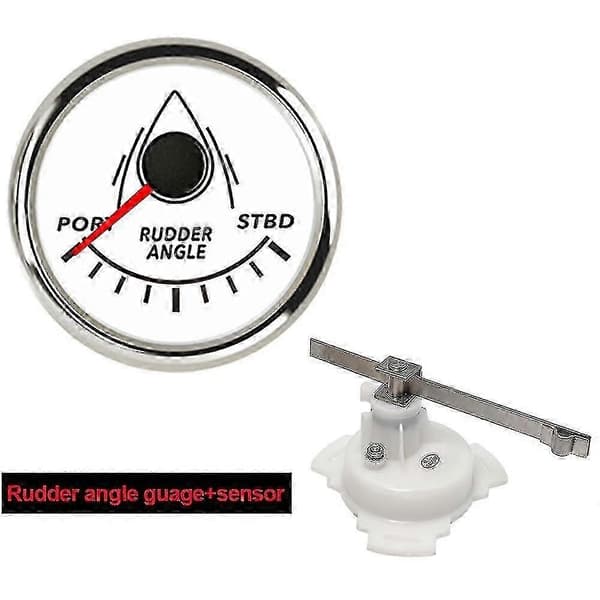 52mm Marin Roderpositionsindikator Vattentät Röd Bakgrundsbelysning med 0-190 Ohm Rodergivare 12v/24vd för Marin Yacht-Perfet WS-sensor