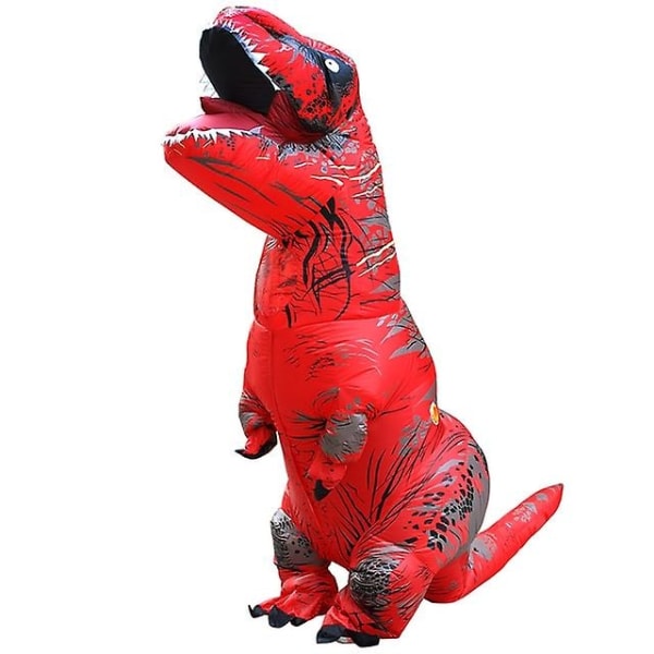 T Rex Uppblåsbar Dräkt Dinosaur Halloween Cosplay Vuxna Män Festklänning - Perfet red Fit Height 120-149cm