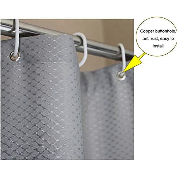 Meiosuns Duschdraperi eller Foder Polyestertyg Duschdraperier Tvättbart Draperifoder Mögel- och Mildbeständigt med Vita Plastkrokar - Perfekt Grey 180*180cm