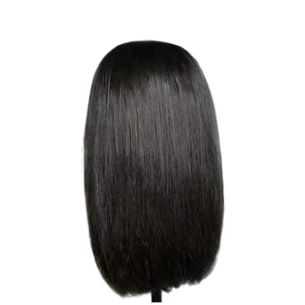 Rett svart hår blonder foran Naturlig farge U-form parykk - Perfet