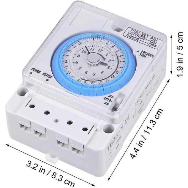 Mekanisk Timer, 12v DC Tidskontroll Switch Köks Timer Tidskontroll Switch TB35N TB388 TB35 TB35-N TB889 VT35B - Perfet