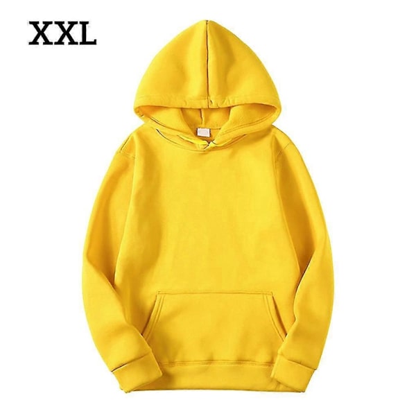 Unisex Bomuldstrøje med Snørehætte - Perfekt Yellow XXL