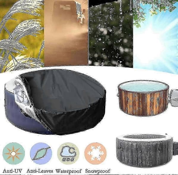Badtunna Skydd Rund Utomhus Vattentätt Polyester Utomhus Spa Skydd för Badkar/bubbel Massage Spa Utomhus Portabel-Perfekt 185*110cm