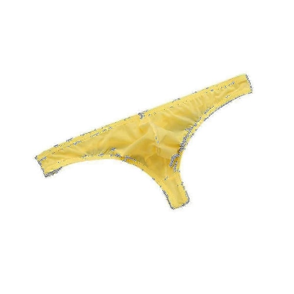 Herr Enfärgade Stringtrosor Ultratunna Andningsbara Låg Midja Mjuka Underkläder-Perfekt Yellow 2XL