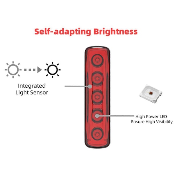 2x Xlite Polkupyörän Takavalo Älykäs Anturi Jarrutusvalot USB Maantiepyörän Takavalot - Täydellinen