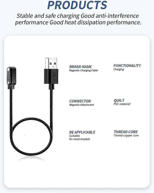 (2-pack) Kabel kompatibel med PLAUD Note AI röstinspelare, robust magnetisk USB-laddningskabel kompatibel med Plaud Note Ref: 2592 SZRH A-Perfet