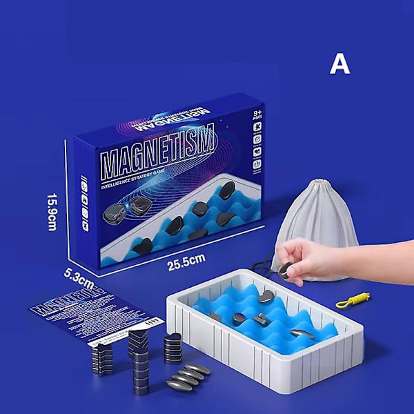 Magnetiskt schackspel, magnetiskt brädspel, roligt bordsspel med magnet med 20 magneter, strategispel för barn och vuxna - Perfekt Sponge Style