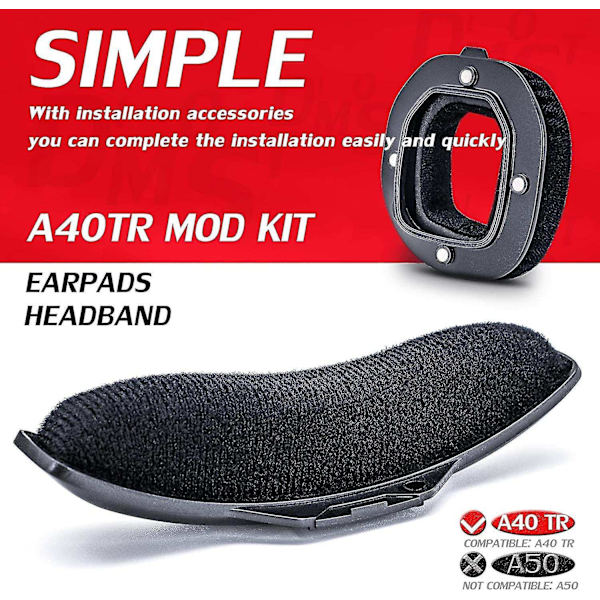 Øreputer Hodebånd kompatibel med Astro A40 Tr Headset (Fløyel) (FMY) - Perfet
