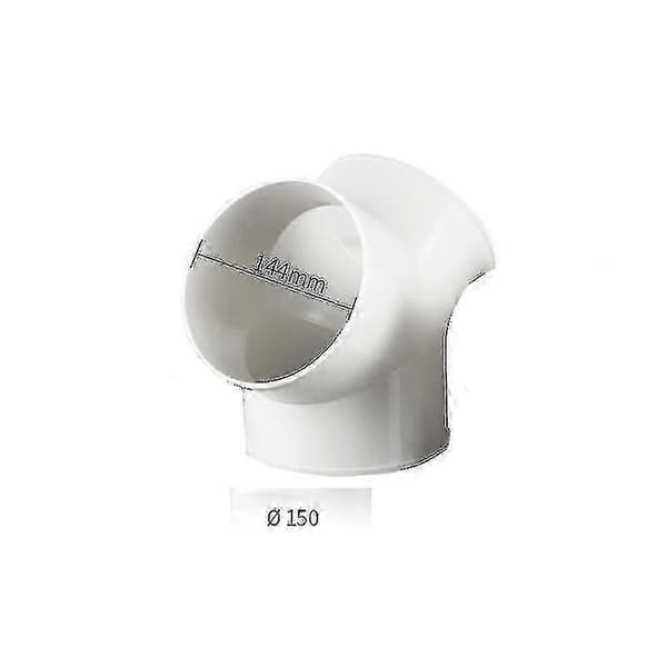 6-tums Vit PVC-rör Cirkulär Ventilationsdelare Anslutning med 150 mm Diameter och Flexibel Slang-Perfekt