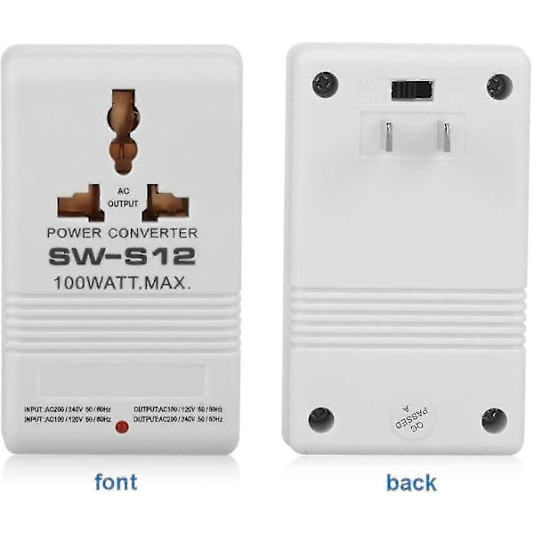 Steg Upp/Ner Rese-Spänningsomvandlare, Spänningsomvandlare TransKompatibel medmer Regulator 100w 110v/120v till 220v/240v Rese-Spänningsomvandlare-Perfekt